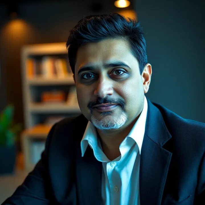 Portrait of Afzal Lokhandwala in a professional setting highlighting financial expertise