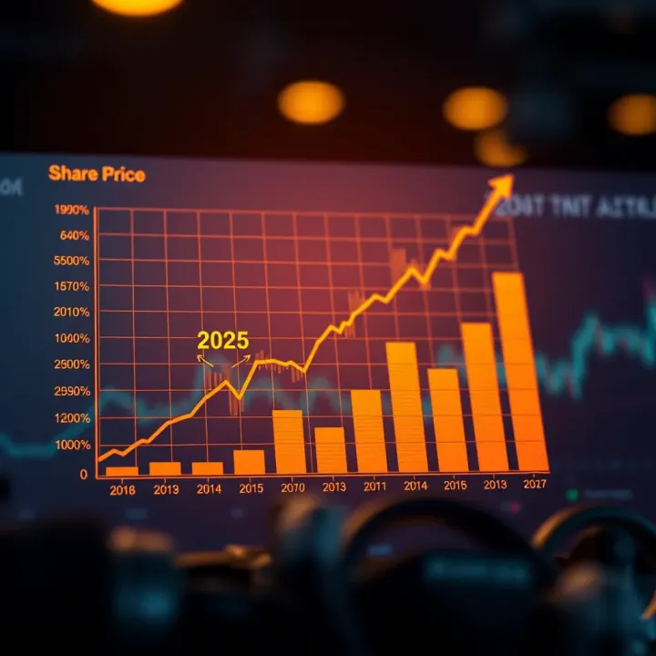 Graph depicting the projected growth trajectory of Reliance Industries' share price up to the year 2025
