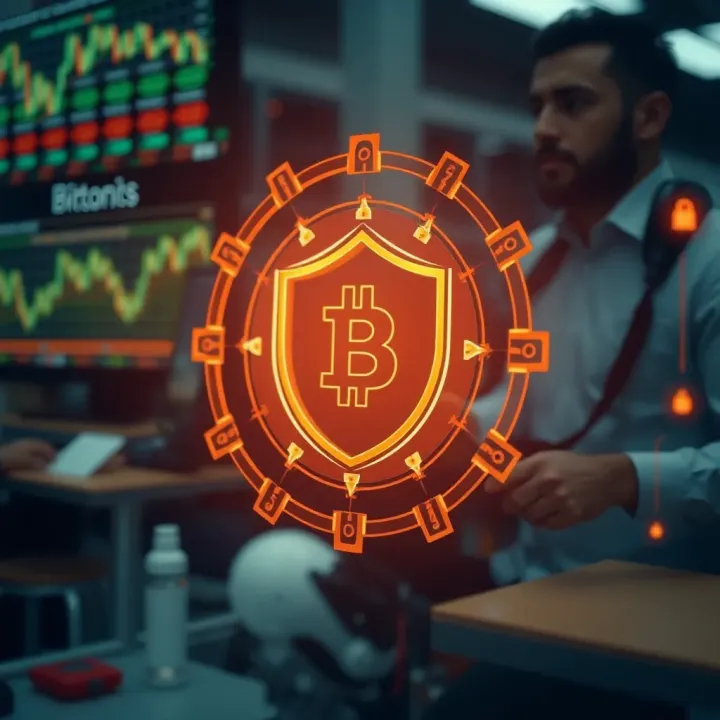 Visual representation of security features and regulatory compliance measures implemented by Bitbns platform
