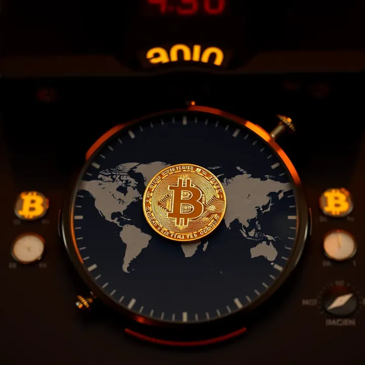 World clock displaying multiple time zones to illustrate Bitcoin trading hours alignment between India and global markets