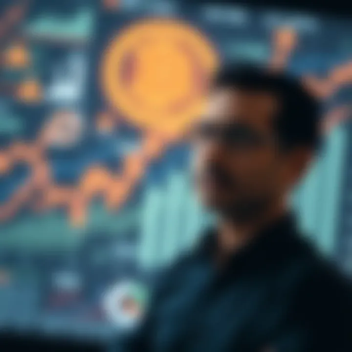 Conceptual illustration of investment growth with charts and financial symbols