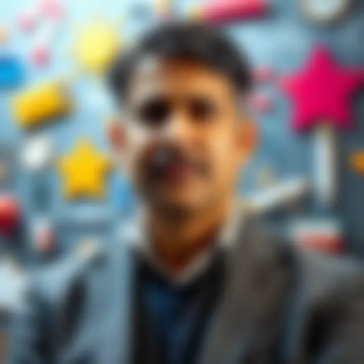 Ashish Dhawan's Influence on Education Reform Portrait of Ashish Dhawan with a backdrop of educational symbols representing his contributions to education reform