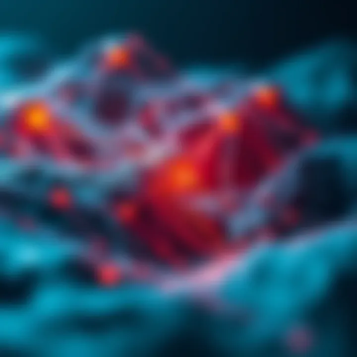 Visual representation of Avalanche’s consensus mechanism with interconnected nodes validating transactions rapidly