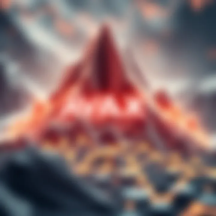 Visualization of Avalanche blockchain network with icons representing technology, market sentiment, and regulatory factors