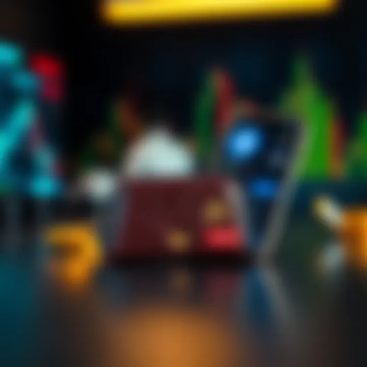 Illustration of a digital wallet connected to a trading app symbolizing zero initial investment
