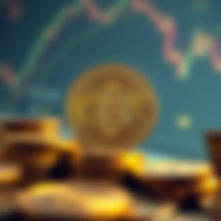 Conceptual illustration of factors affecting Bitcoin value including market demand, regulations, and investor sentiment