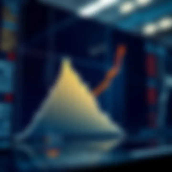 Graph showing projected upward trend of a corporate stock price