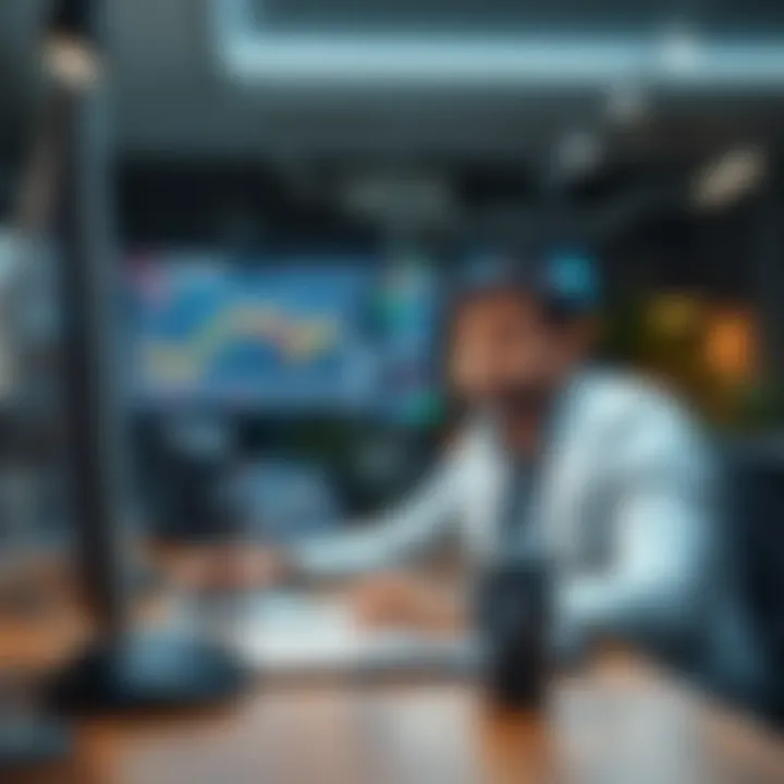 Illustration of a modern workspace with technology devices symbolizing entrepreneurship and investment activity