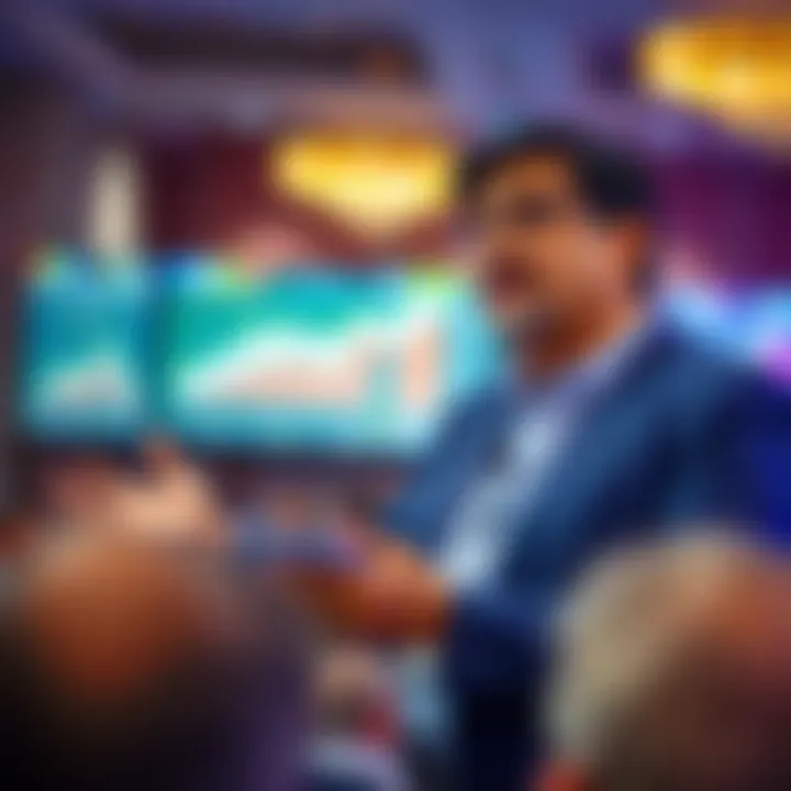 Rakesh Bansal delivering a keynote speech at a business conference