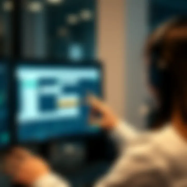 Customer support representative assisting with online trading inquiries via chat on a computer screen