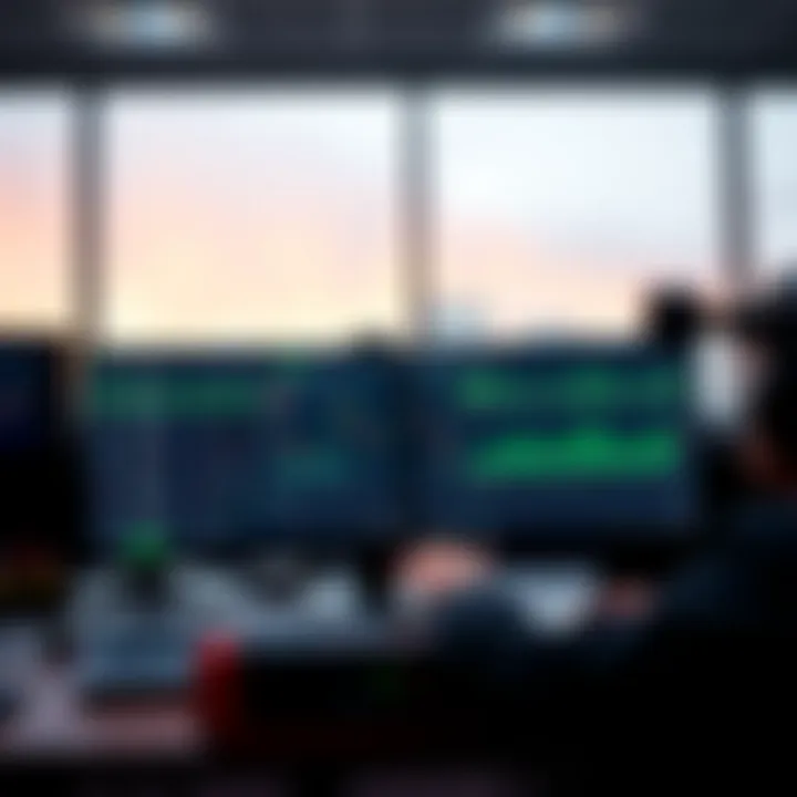 Dashboard displaying QXBroker trading platform with charts and market data