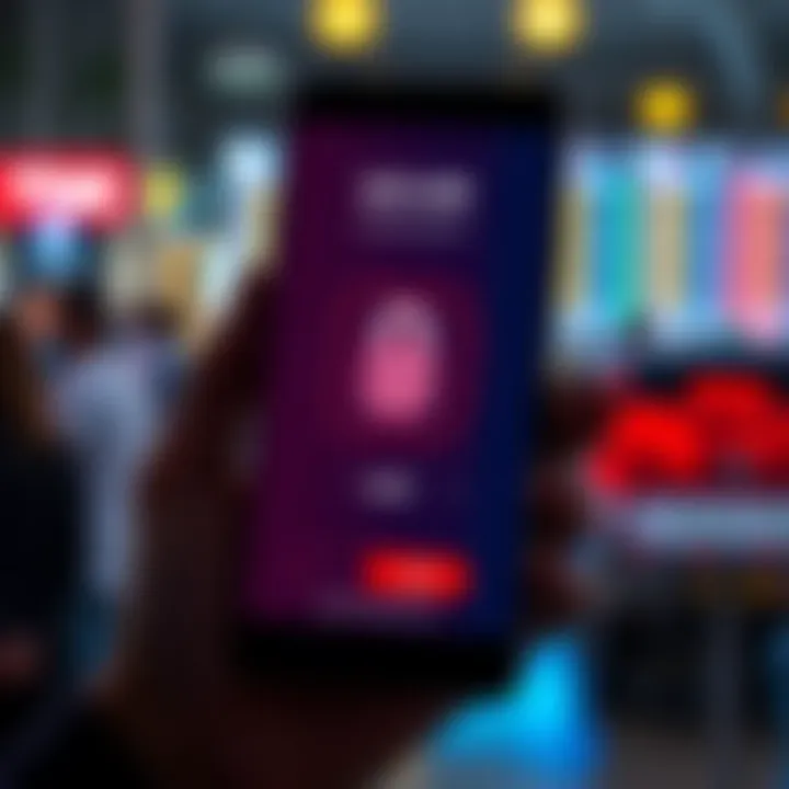 Secure login screen with biometric authentication on a smartphone representing strong security features in trading apps