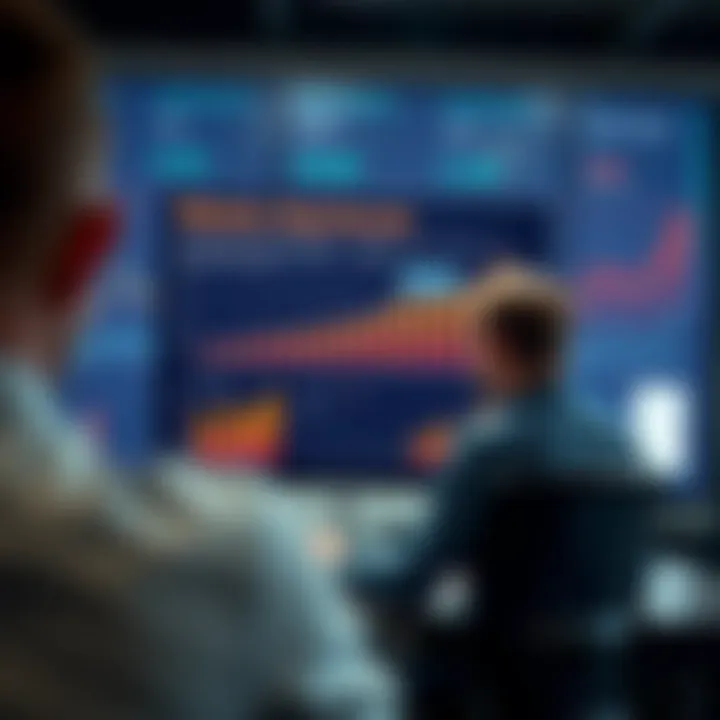 Illustration of a digital education platform with marketing strategies and growth charts