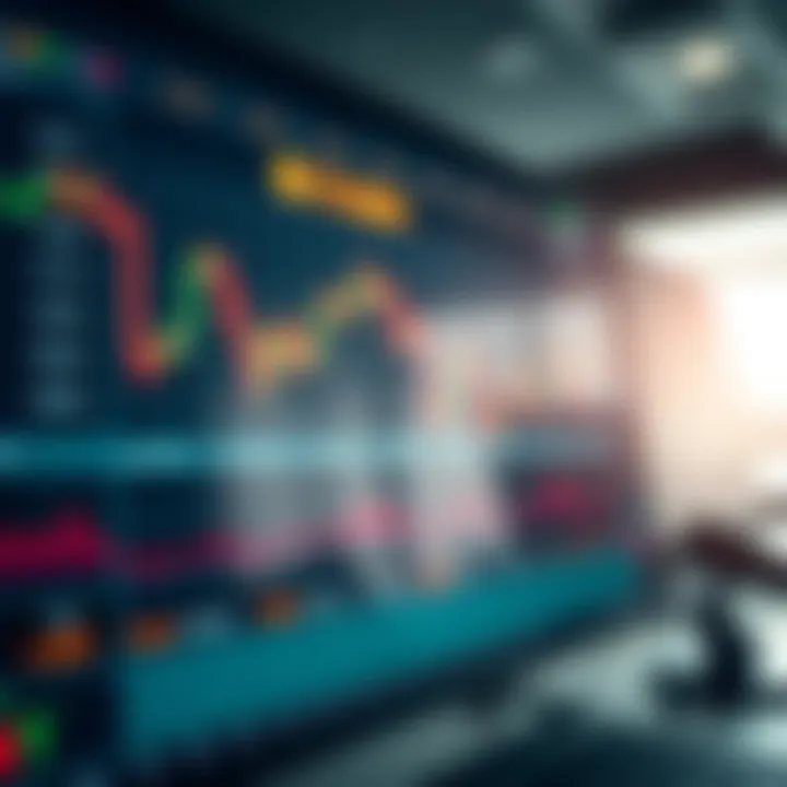 Illustration of a digital forex trading platform interface displaying currency pairs and market charts
