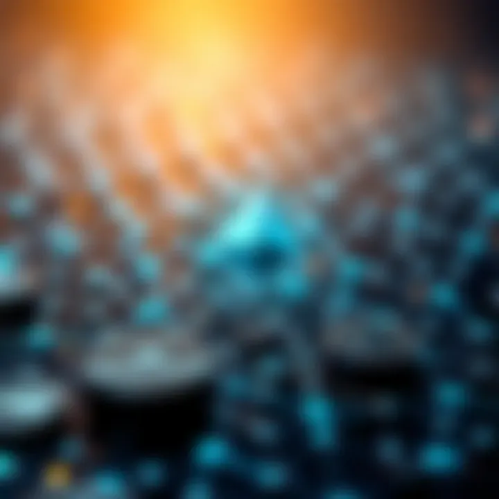 Conceptual illustration of Ethereum blockchain technology and network connections