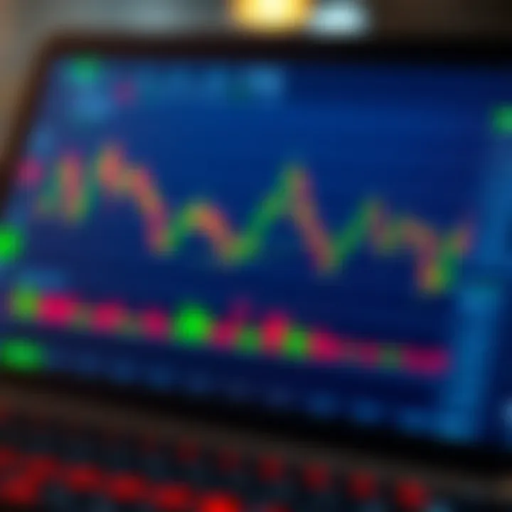 Graph showing currency exchange rates on a digital trading platform