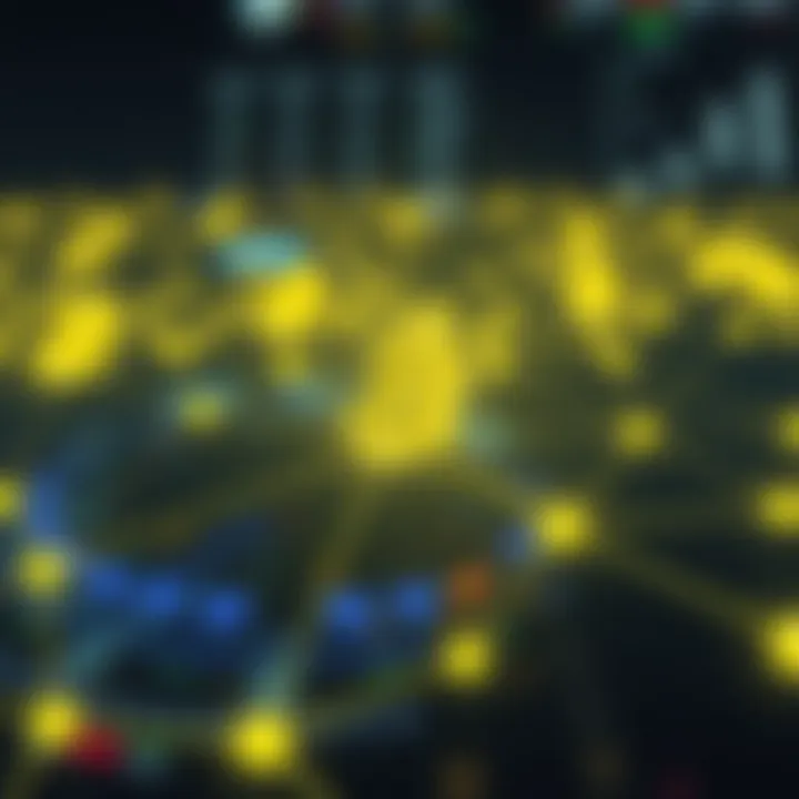 Blockchain Network in Crypto Fund Trading Conceptual digital illustration of interconnected blockchain nodes representing crypto fund trading networks