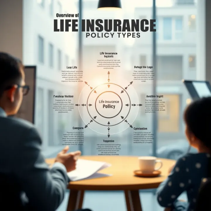Diagram illustrating various life insurance policy options with explanations