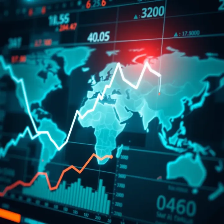 Visualization showing the connection between the DAX index and global economic indicators