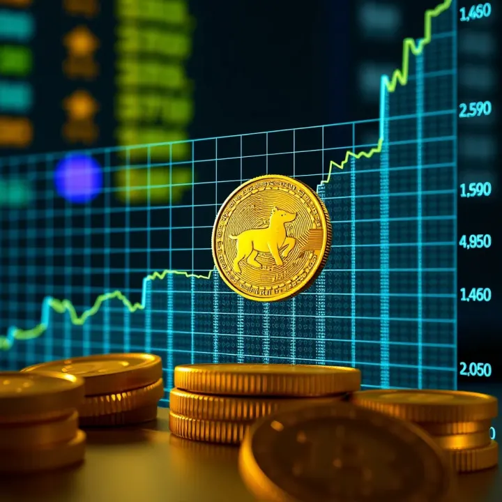 Graph displaying projected Dogecoin price trends in Indian Rupees over the next decade