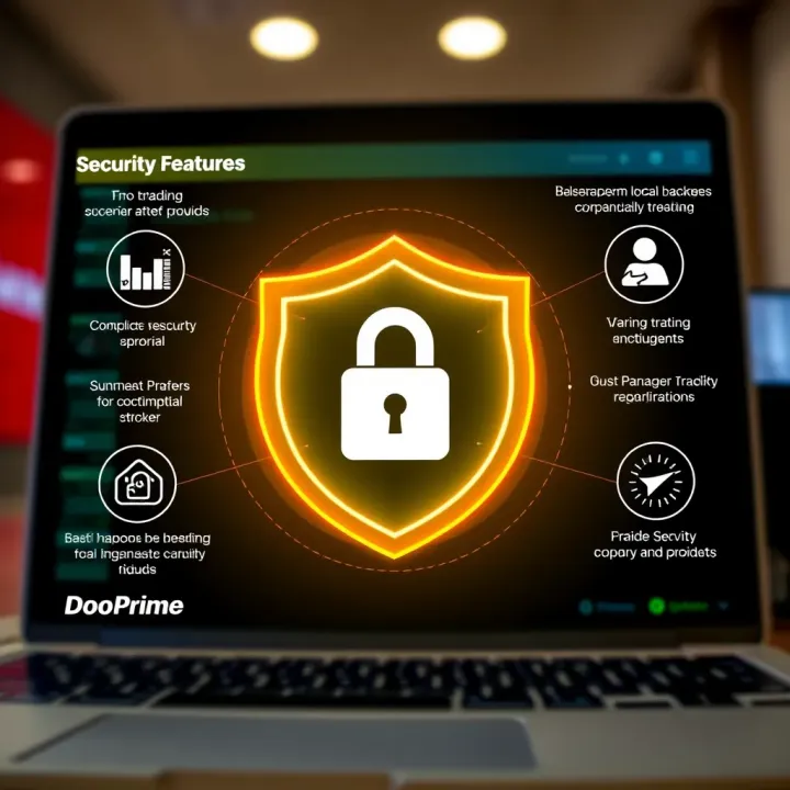 Illustration of security features and account options available on Doo Prime for Indian traders