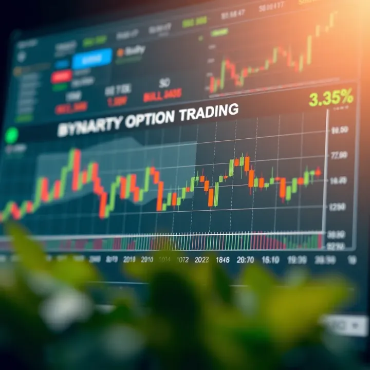 Simplified chart displaying the concept of binary option trading with bullish and bearish signals