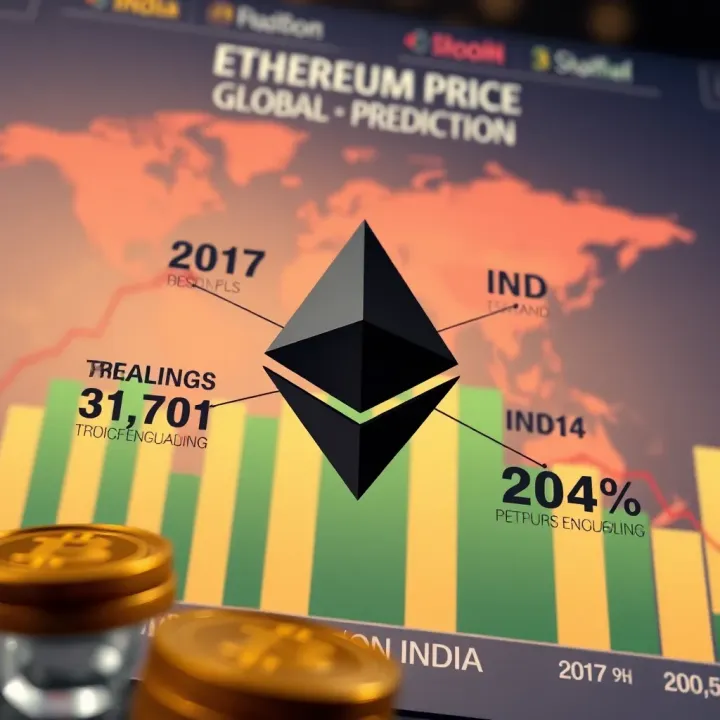 Chart depicting factors such as market demand, regulations, and technology impacting Ethereum value globally and in India