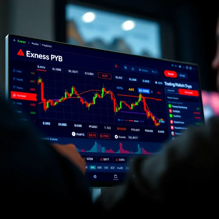 Dashboard view showing trading options and account features available after login on Exness