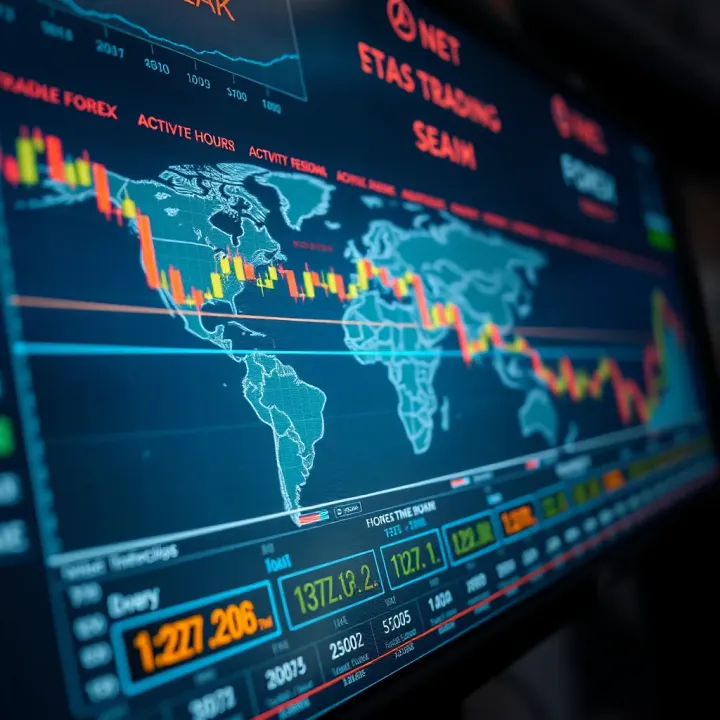 Global Forex Trading Sessions and Activity Periods Chart showing global forex trading sessions highlighting key active hours