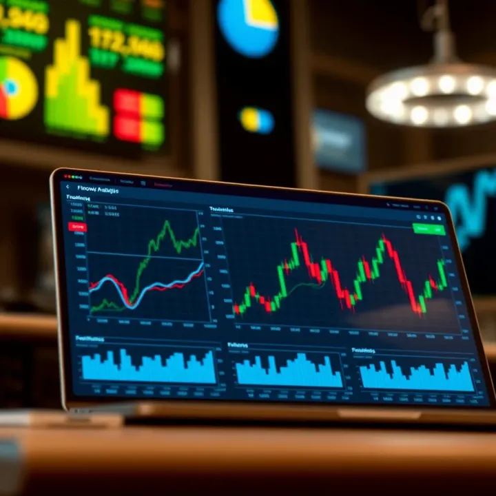 Digital interface displaying financial data analytics and graphs representing fintech innovation