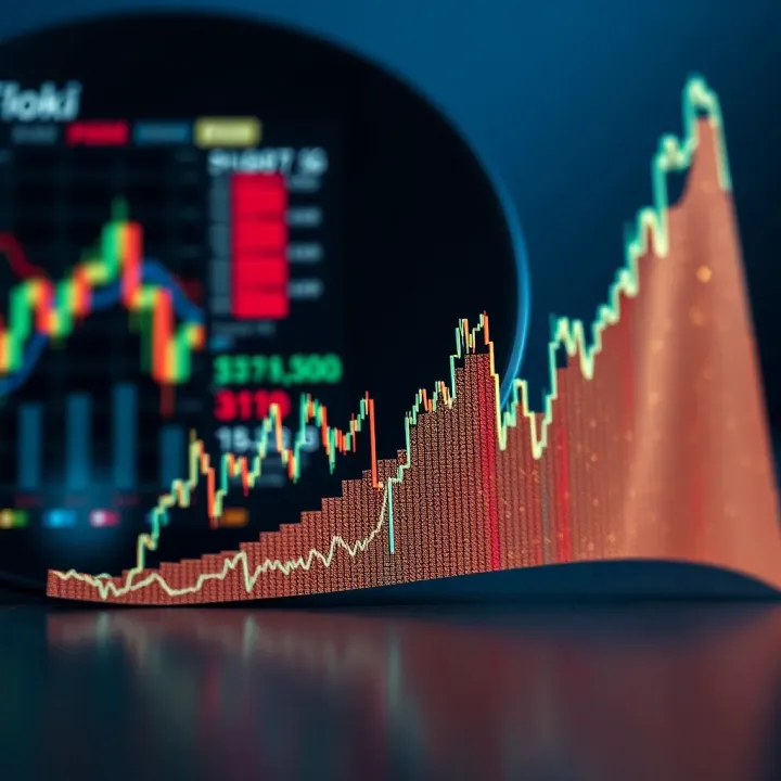 Graph showing upward and downward price trends of Floki cryptocurrency