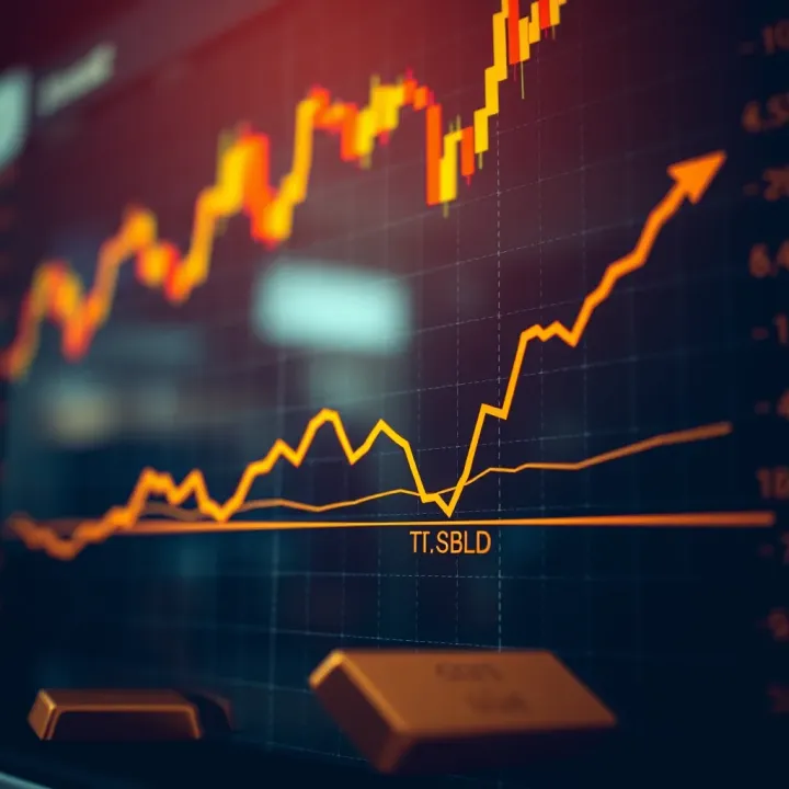 Graph showing fluctuations in gold prices alongside foreign exchange rates