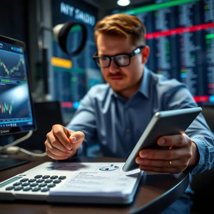 Utilizing Forex Pips Calculators for Effective Risk Management and Trade Planning Conceptual graphic showing forex trader using technology for pip calculation and risk management
