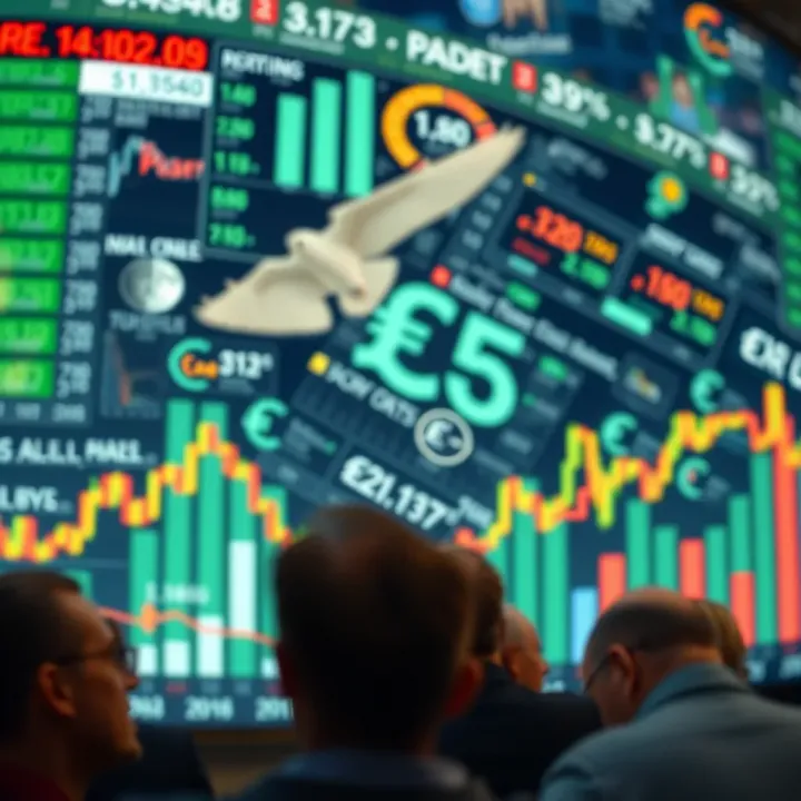 Illustration of global economic factors including interest rates, inflation, and geopolitical events impacting currency markets