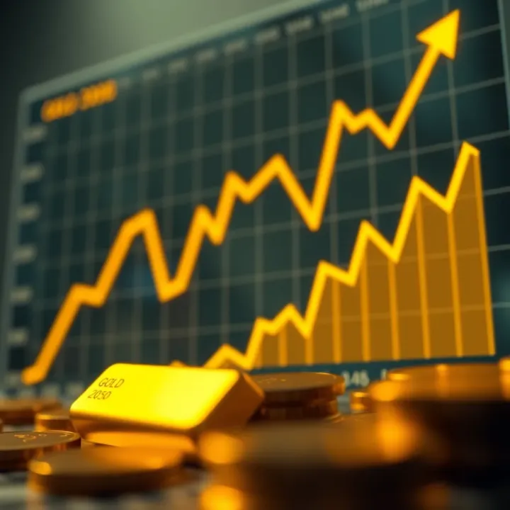 Graph showing historical and projected gold price trends in Indian market
