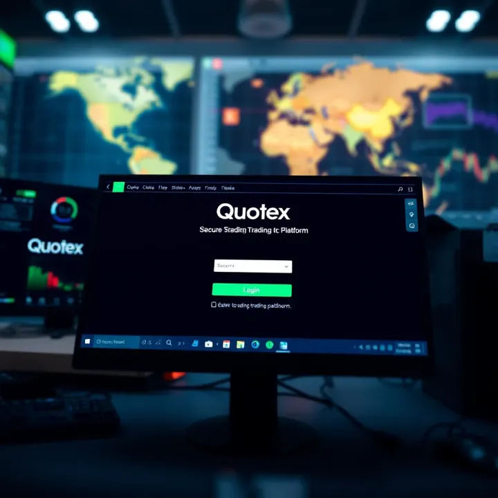 Secure Access to Quotex Trading Platform on PC Secure login screen of Quotex trading platform with password entry