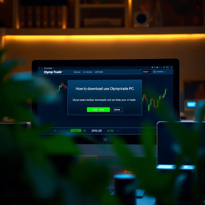 User interface showing the installation progress of Olymp Trade on a computer screen