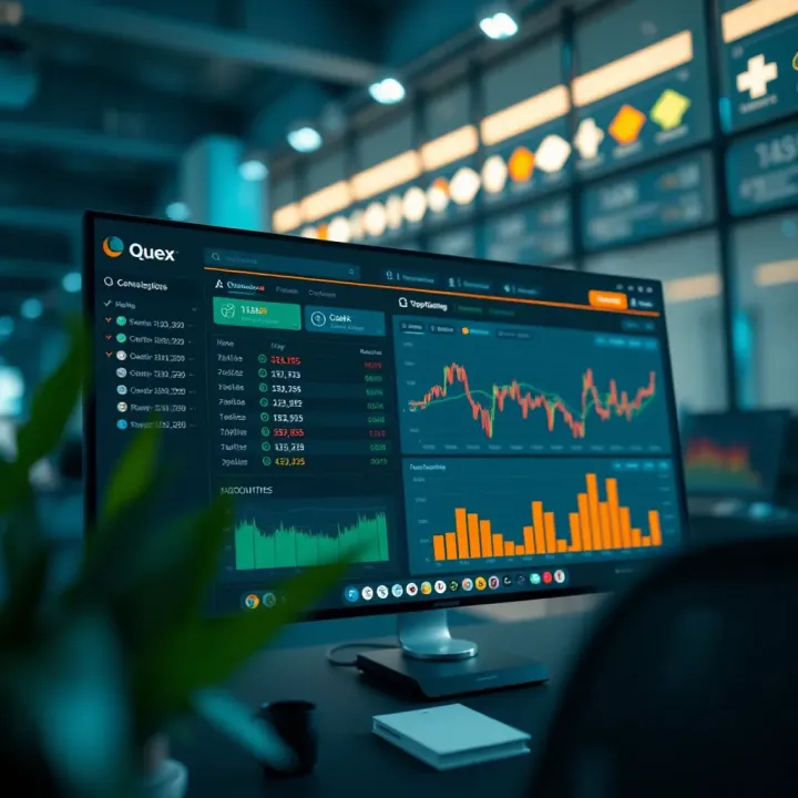 Dashboard view showcasing Qutex.com's user-friendly interface and key functionalities