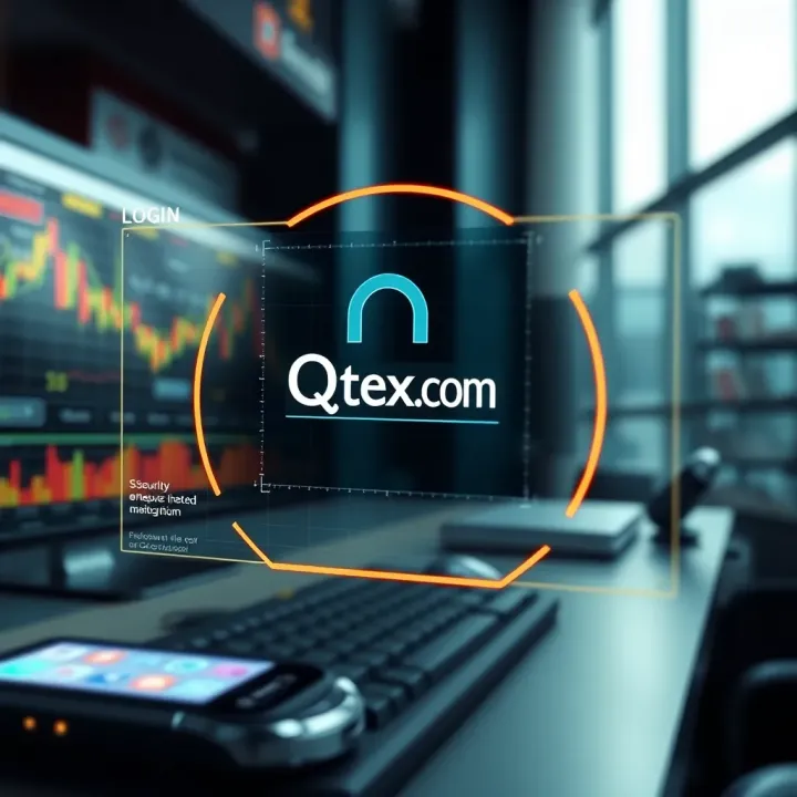 Illustration of secure login interface highlighting Qutex.com's robust security protocols