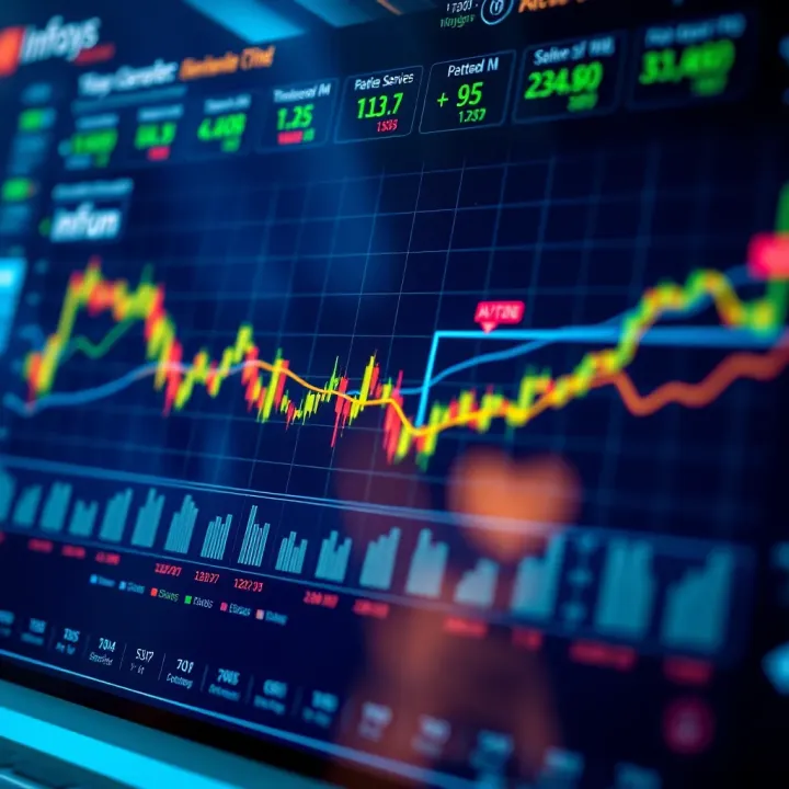 Detailed chart comparing sector performance and expert forecasts for Infosys share valuation