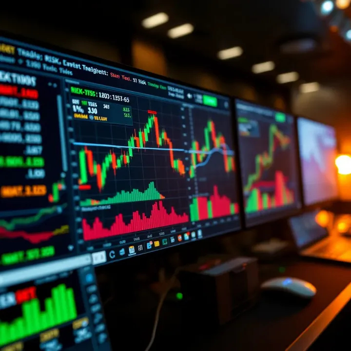 Modern trading platform interface displaying risk management tools and indicators