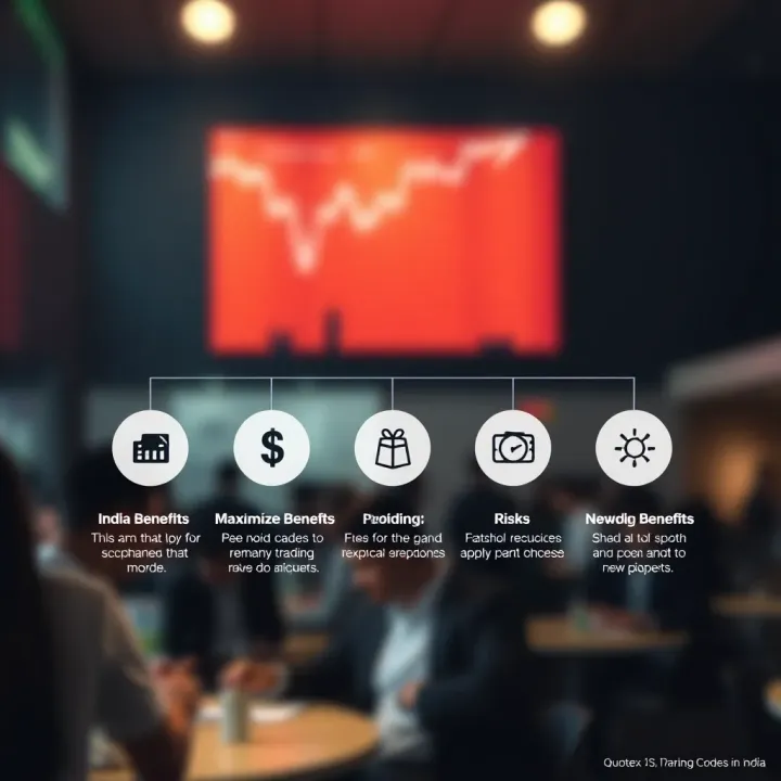 Infographic displaying tips for maximizing benefits and avoiding risks when using trading promo codes in India