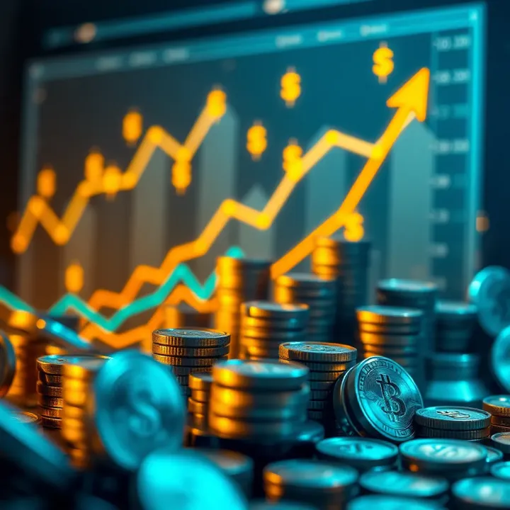 Wealth Growth and Financial Philosophy Conceptual graphic of financial growth and wealth accumulation with upward trends and currency symbols