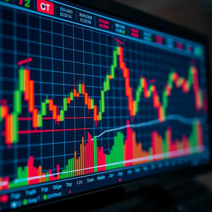 Trading screen showing breakout and reversal signals using box strategy indicators