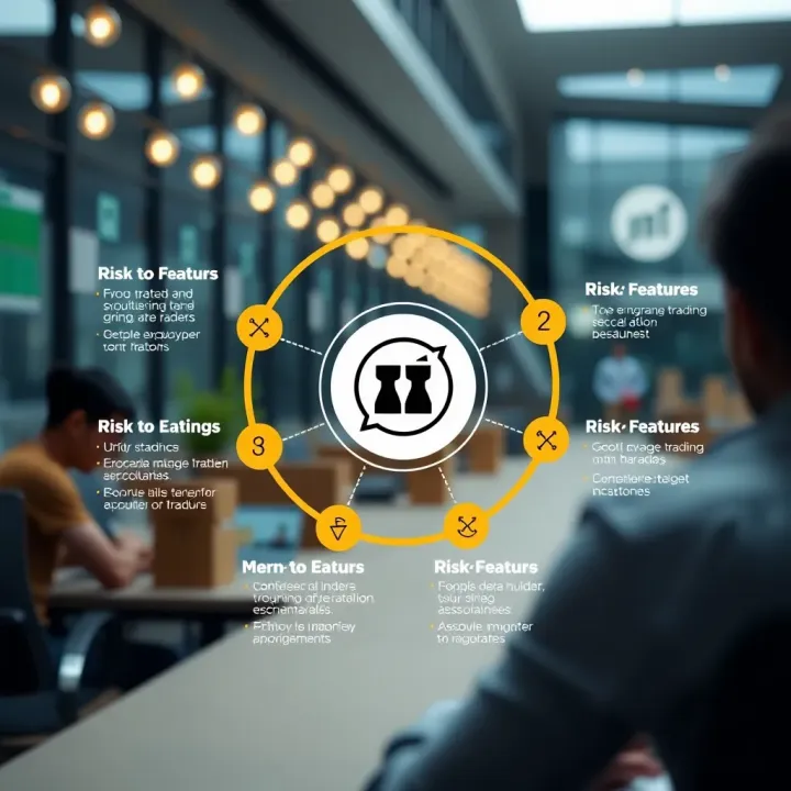 Illustration highlighting key features and risk factors associated with Quotex online trading