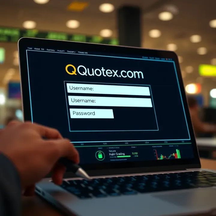 Quotex.com Secure Login Interface Login screen interface showcasing secure access fields for username and password