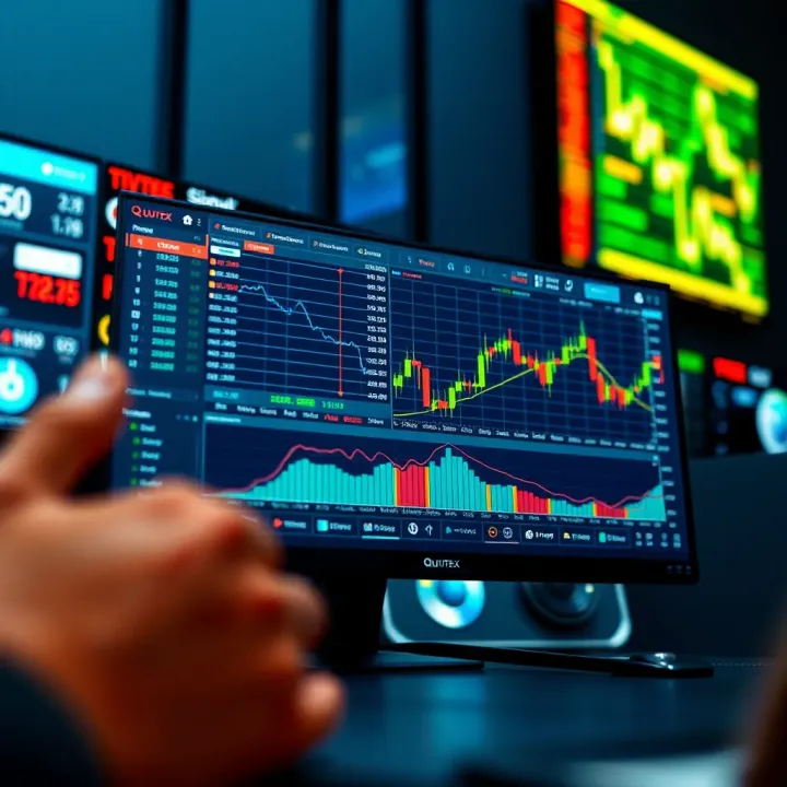 Digital interface displaying trading signals and market trends on a modern screen