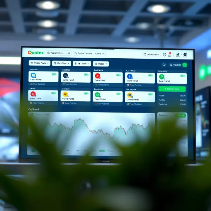 Trading Dashboard and Features Accessible Post Login on Quotex Dashboard showcasing various trading options and account features available after logging into Quotex platform