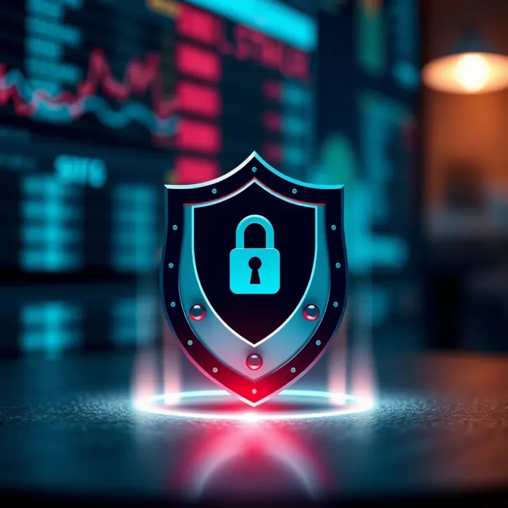 Security shield symbolizing safety measures implemented in online trading