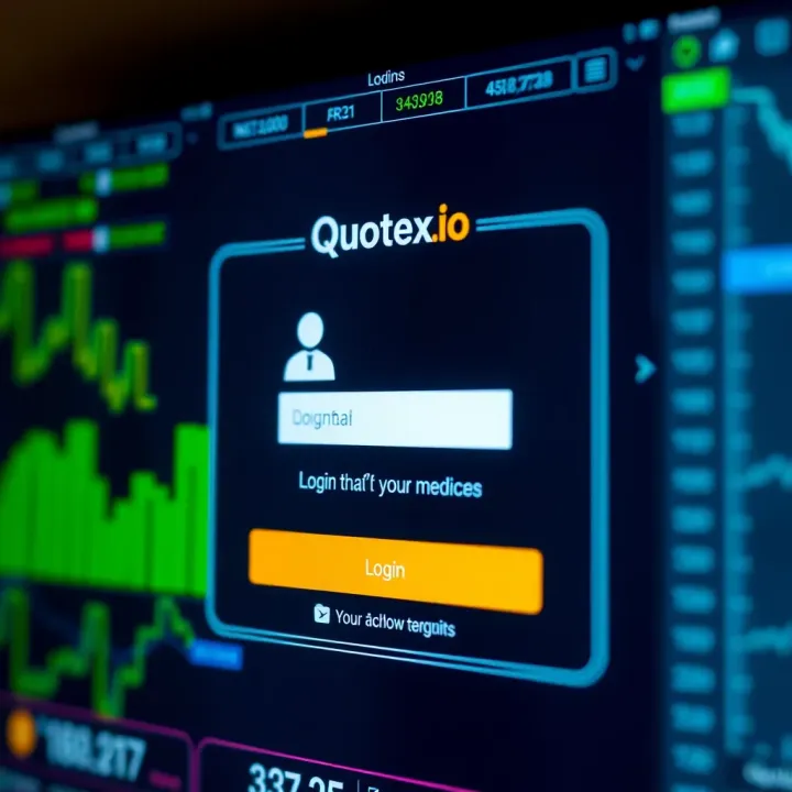 Secure login interface of Quotex trading platform showing user authentication screen